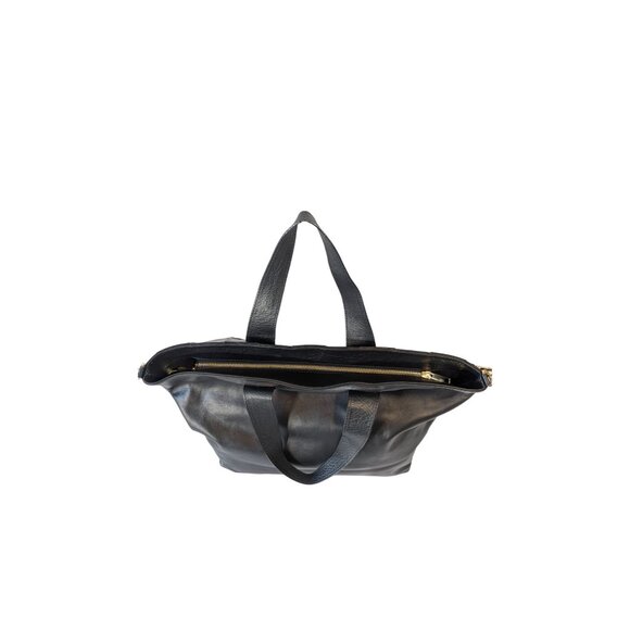 Anna Paola Basket Weave Tote Shoulder Bag Crossbody Black Smooth Italian Leather - Picture 4 of 16